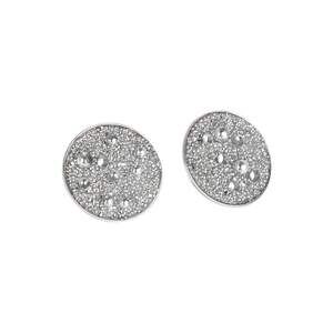 Boccadamo VIRGO Rhodium Plated Lobe Earrings With Swarovski Galuchat Surface
